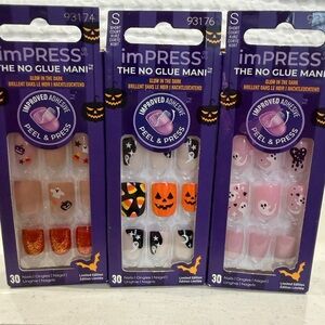 imPRESS 👻Halloween 👻Glow Nail Set with Orange and Black Designs